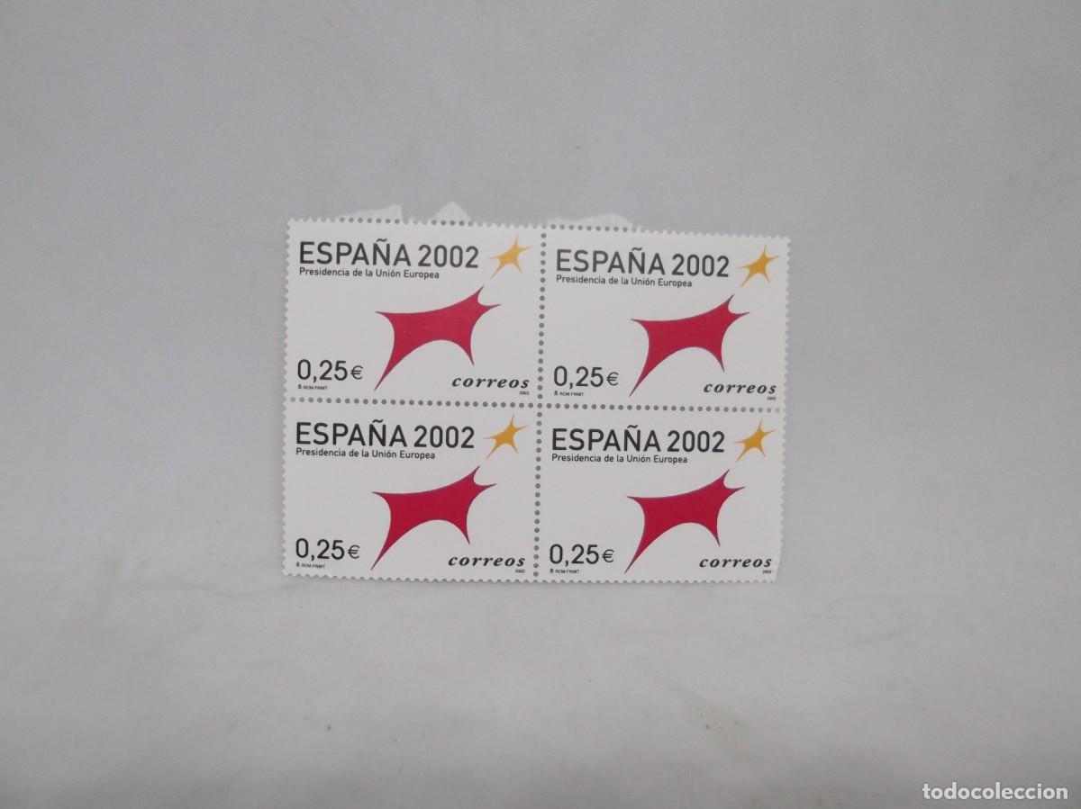 Sellos: Espa&ntilde;a 2002 Presidencia de la uni&oacute;n europea.Bloque de cuatro sellos nuevos