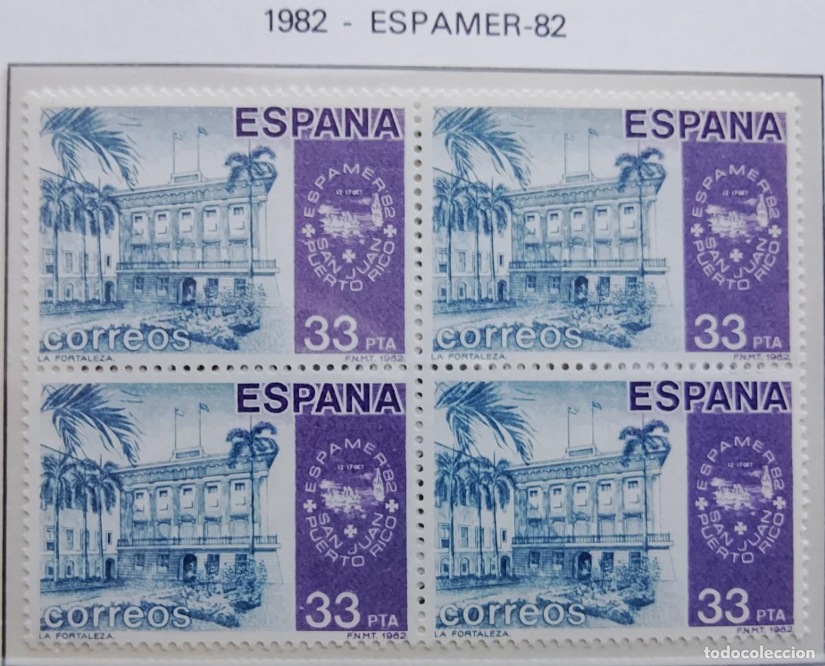 Selos: Sellos Bloques de 4. Edifil 2673. Am&eacute;rica-Espa&ntilde;a &rdquo;Espamer 82&rdquo;. San Juan de Puerto Rico. A&ntilde;o 1982.