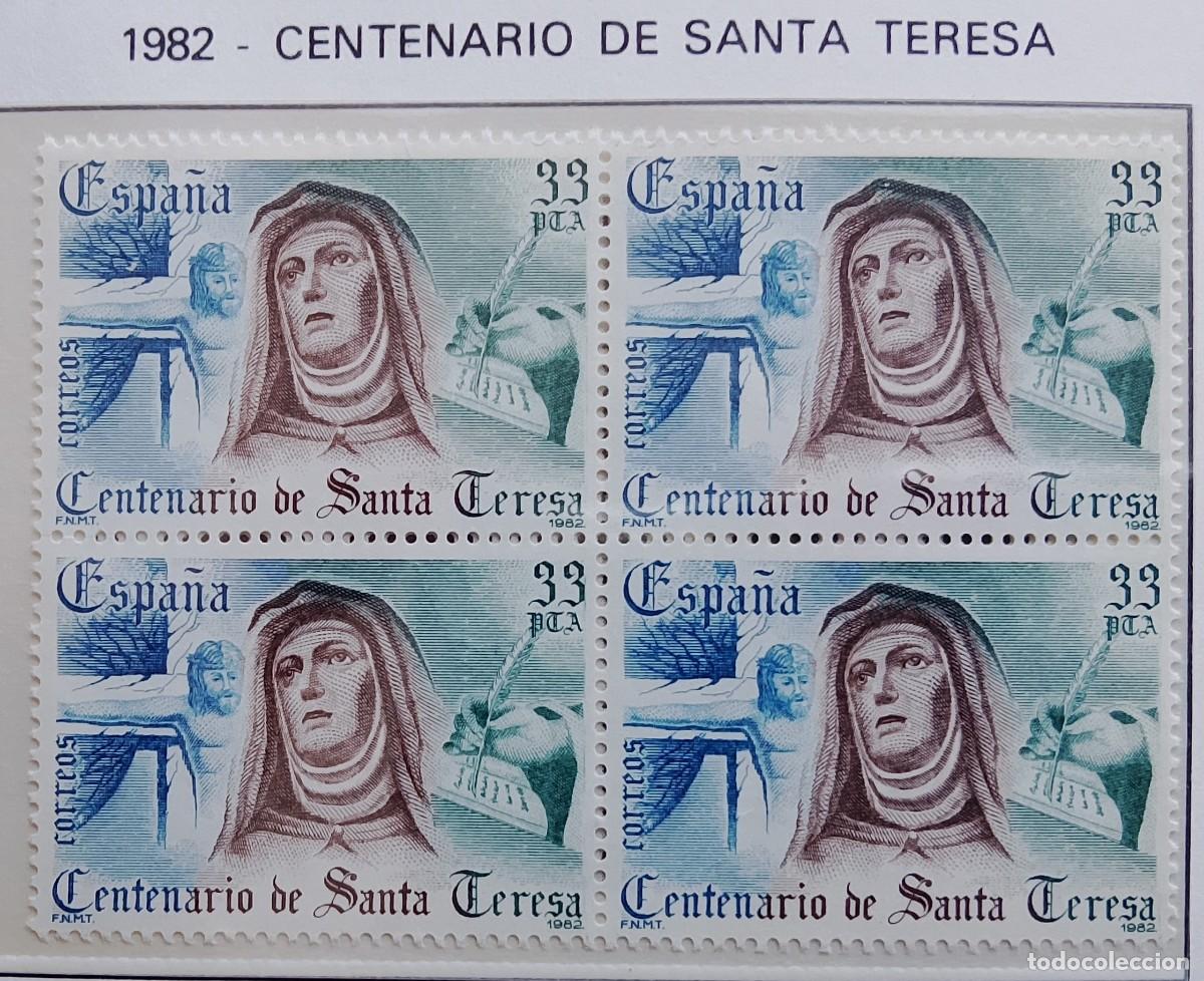 Sellos: Sellos Bloques de 4. Edifil 2674. Centenario de Santa Teresa. A&ntilde;o 1982.