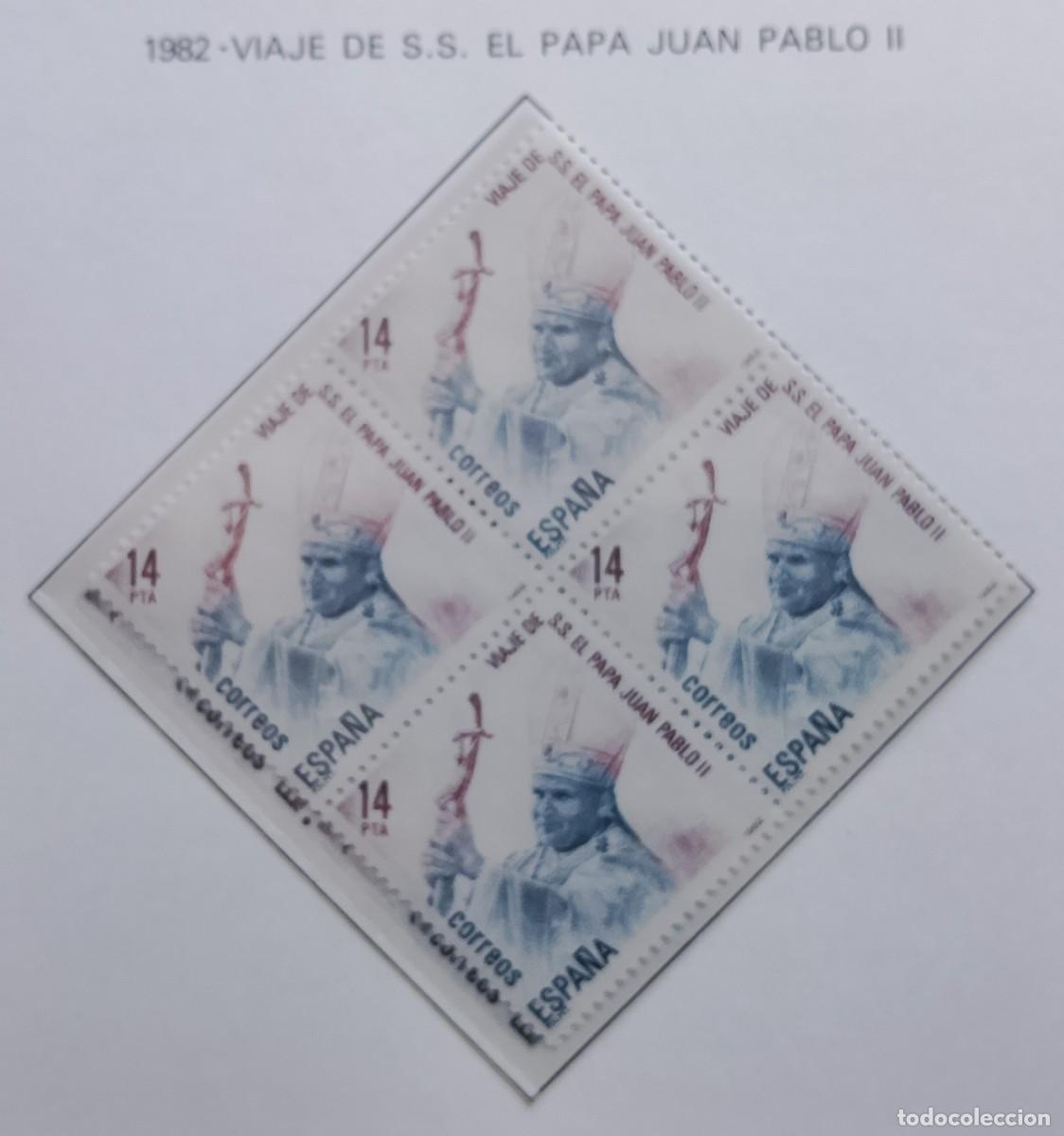 Francobolli: Sellos Bloques de 4. Edifil 2675. Viaje de S.S. el Papa Juan Pablo II. A&ntilde;o 1982.