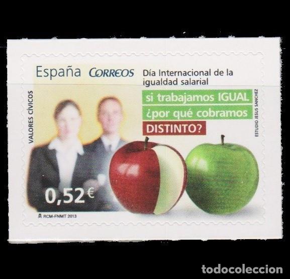 Sellos: Edifil 4776 MNH SIN FIJASELLOS sello de Espa&ntilde;a 2013 Dia Internacional Igualdad Salarial