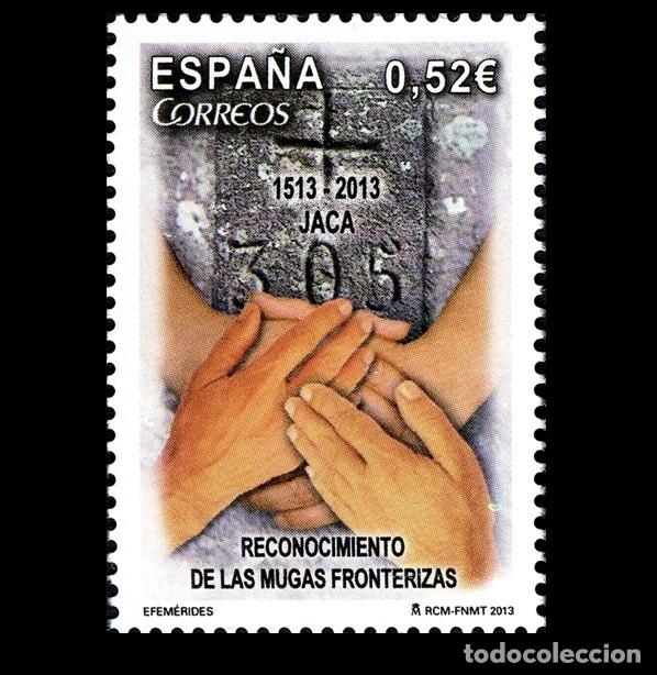 Sellos: Edifil 4778 MNH SIN FIJASELLOS Espa&ntilde;a 2013 500&ordm; Aniversario del Reconocimiento Mugas Fronterizas