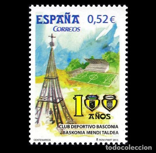 Sellos: Edifil 4797 MNH SIN FIJA SELLO Espa&ntilde;a 2013 Centenario Club Basconia y Baskonia Mendi Taldea