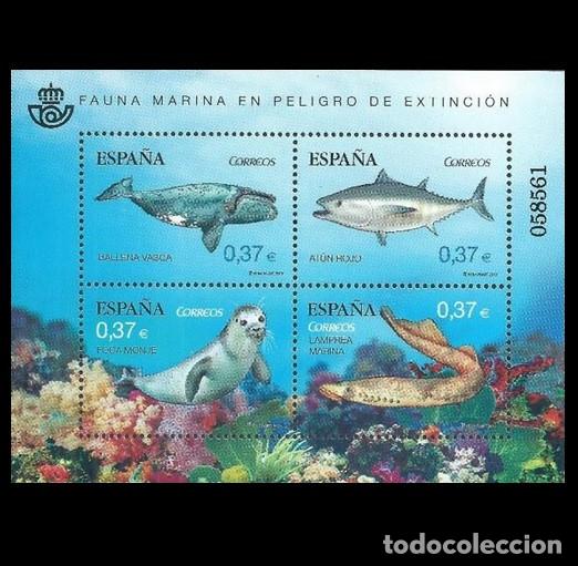 Sellos: Edifil 4799 MNH SIN FIJA SELLO Espa&ntilde;a 2013 Fauna Marina en Peligro de Extinci&oacute;n