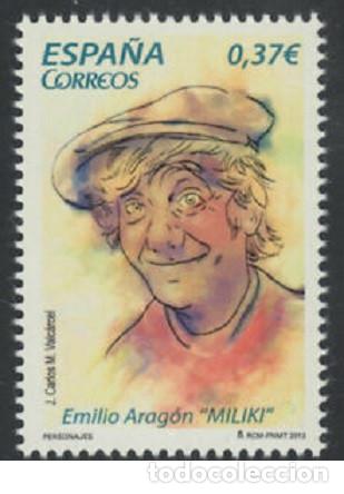 Sellos: Edifil 4802 MNH SIN FIJA SELLO Espa&ntilde;a 2013 Efigie de Emilio Aragon Payaso y Comico