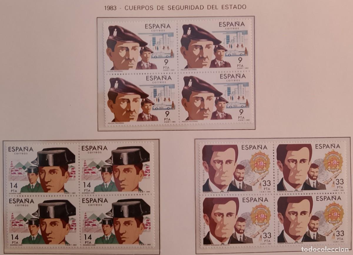 Sellos: Sellos Bloques de 4. Edifil 2692/94. Cuerpos de Seguridad del Estado. A&ntilde;o 1983.