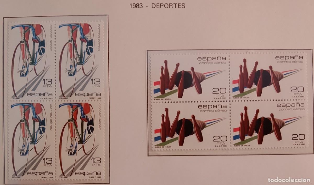 Sellos: Sellos Bloques de 4. Edifil 2695/96. Deportes. Correo A&eacute;reo. A&ntilde;o 1983.