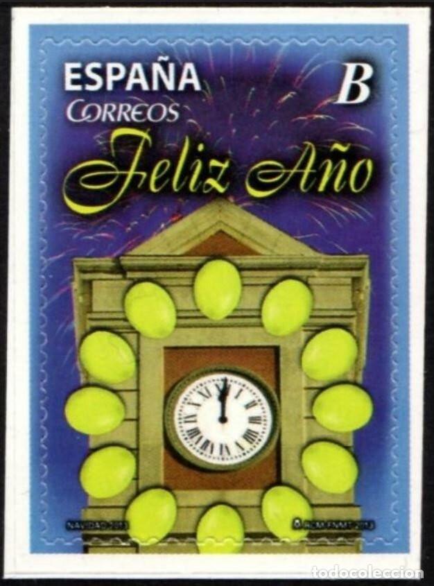 Sellos: Edifil 4831 MNH Feliz A&ntilde;o Reloj de las 12 Uvas SIN FIJA SELLO Espa&ntilde;a 2013 Navidad
