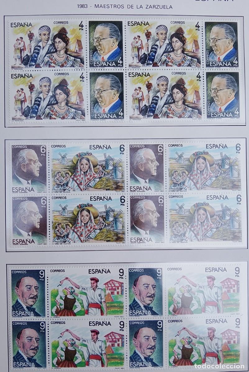 Timbres: Sellos Bloques de 4. Edifil 2697/702. Maestros de la zarzuela. D&iacute;pticos. A&ntilde;o 1983.