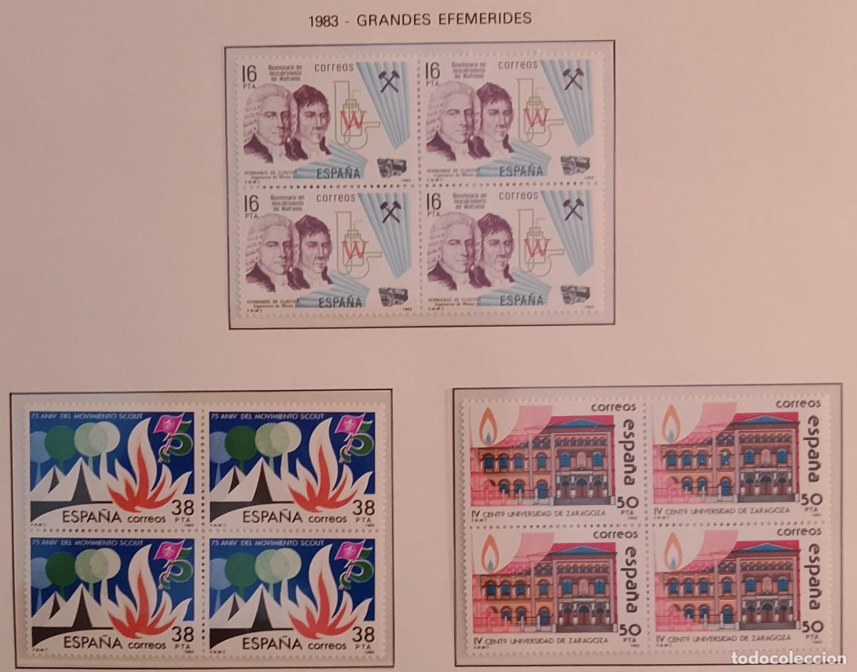 Briefmarken: Sellos Bloques de 4. Edifil 2715/17. Grandes Efem&eacute;rides. A&ntilde;o 1983.