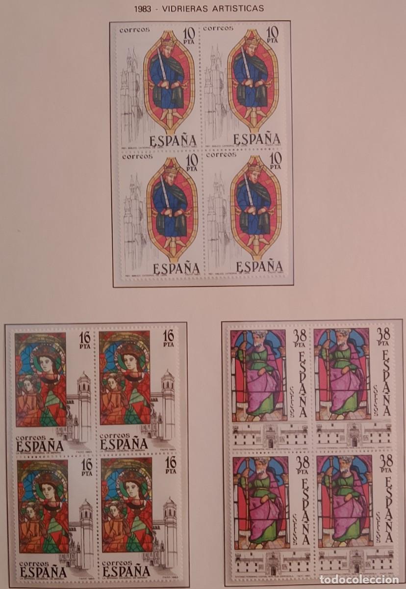 Briefmarken: Sellos Bloques de 4. Edifil 2721/23. Vidrieras Art&iacute;sticas. A&ntilde;o 1983.