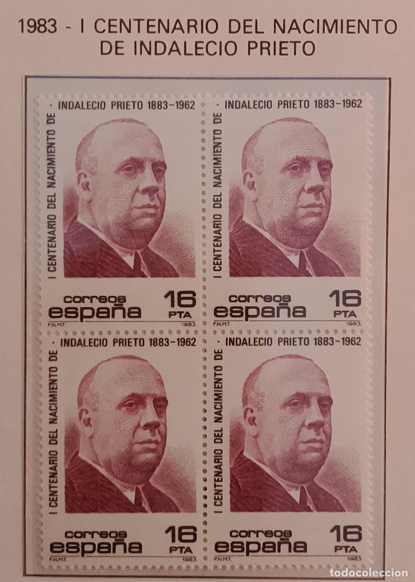 Briefmarken: Sellos Bloques de 4. Edifil 2731. Centenario del Nacimiento de Indalecio Prieto. A&ntilde;o 1983.