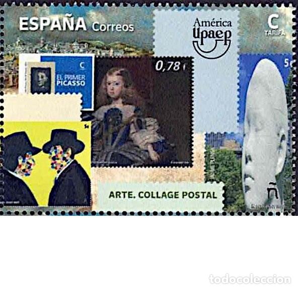 Sellos: Edifil 5611 MNH America UPAEP Arte Collage Postal SIN FIJA SELLO Espa&ntilde;a 2022