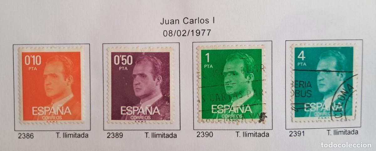 Sellos: lote de sellos usados, serie b&aacute;sica Juan Carlos I, a&ntilde;o 1977. edifil 2386-2391