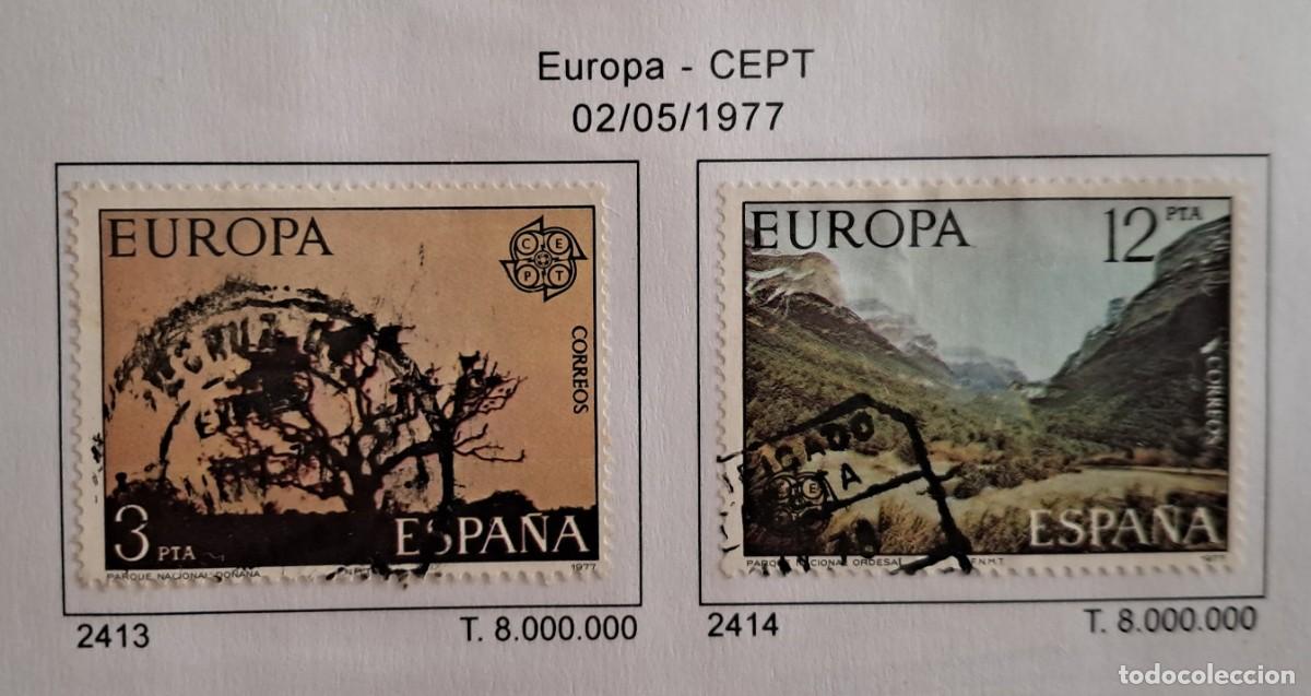 Sellos: serie completa de sellos usados, Europa CEPT, edifil 2413-2414, a&ntilde;o 1977.