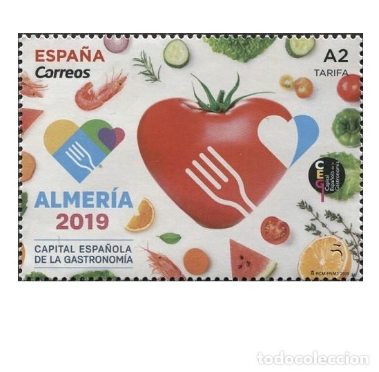 Sellos: Edifil 5289 MNH Almeria capital Espa&ntilde;ola de la Gastronomia Tomate SIN FIJA SELLO Espa&ntilde;a 2019