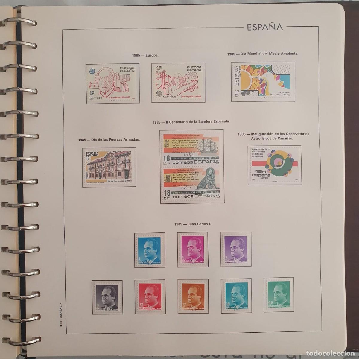 Timbres: A&Ntilde;O COMPLETO ESPA&Ntilde;A 1985 EDIFIL 2778 ** A 2824 **MONTADO HOJAS EDIFIL