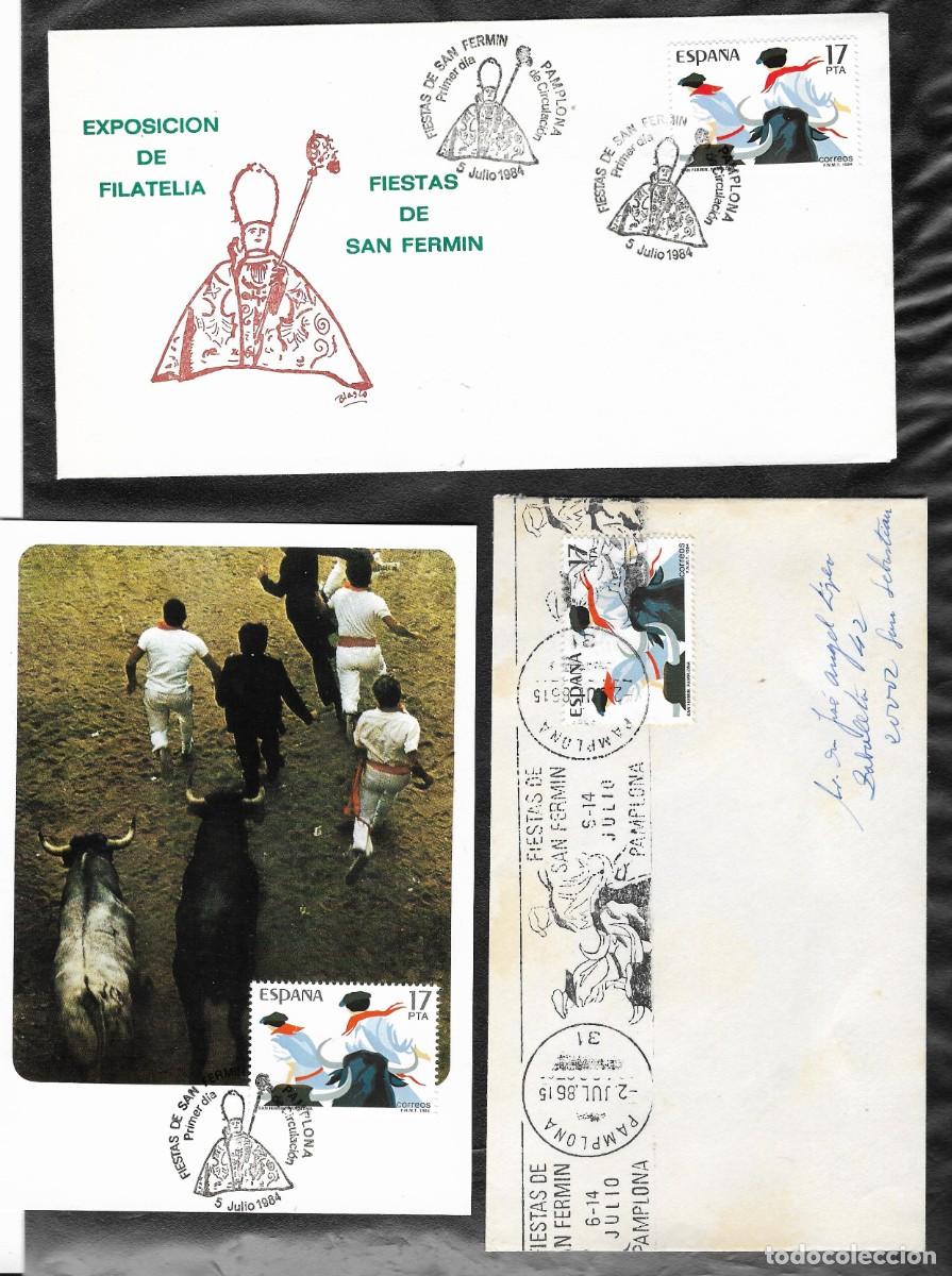 Sellos: SPD , Tarjeta y Carta San Fermin Navarra- Pamplona . 1984