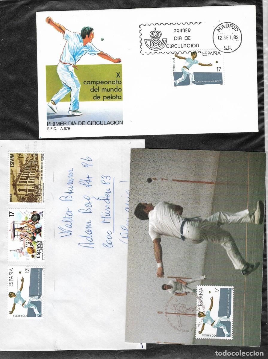 Sellos: SP tarjeta y carta. X Campeonato del Mundo de Pelota Vasca. 1986