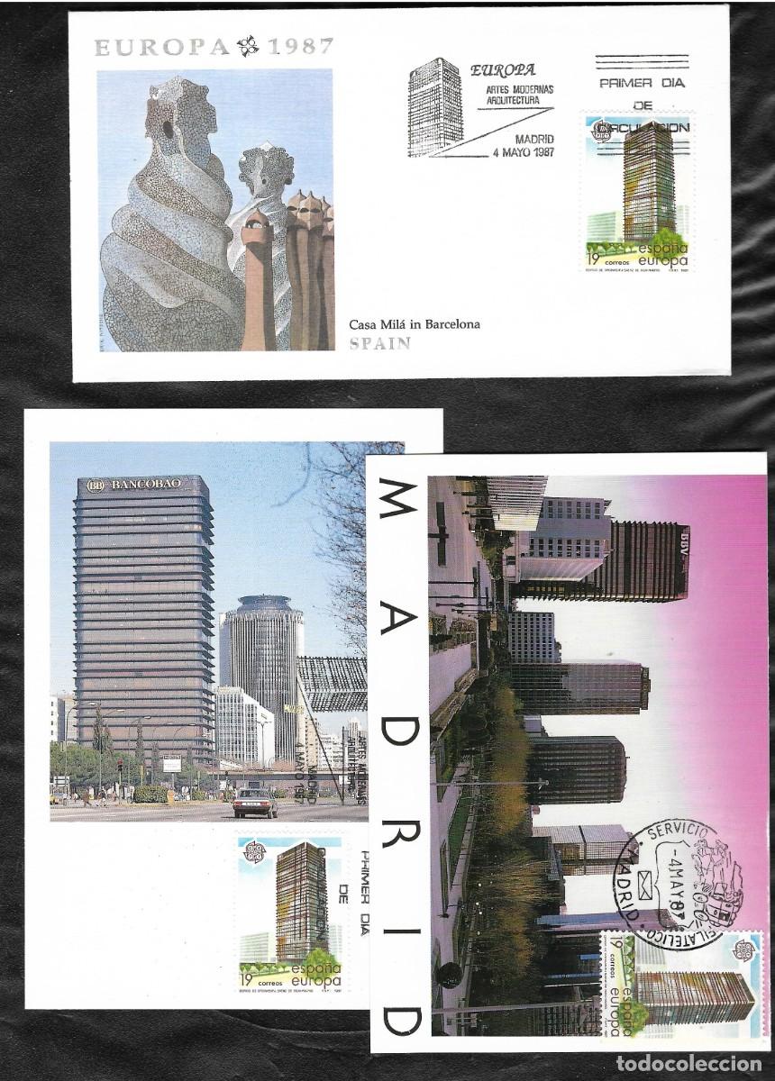 Sellos: Edifil 2904. SPD y trajetas Arquitectura y Artes modernas. 1987