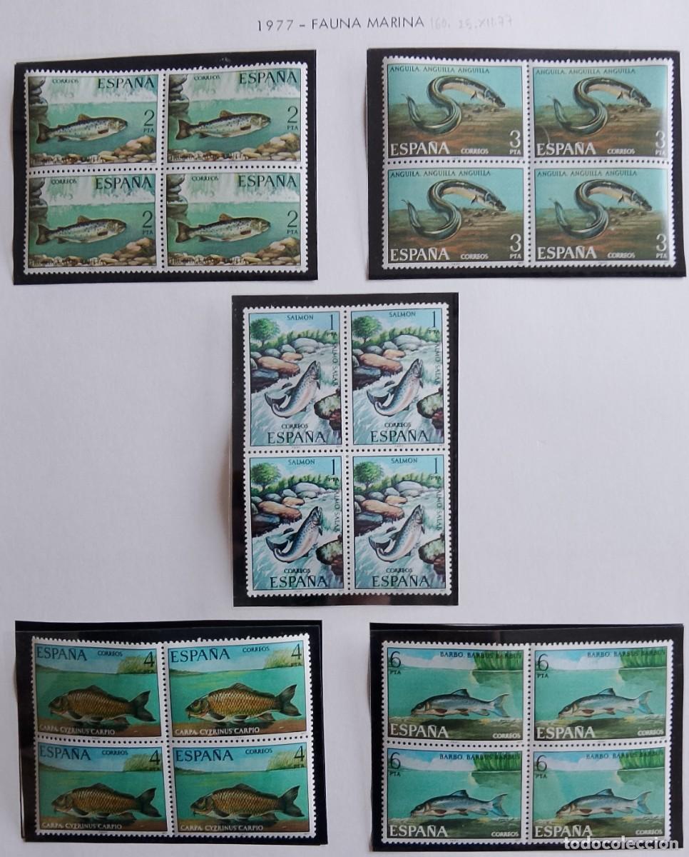 Timbres: Sellos Bloques de 4. Edifil 2403/07. Fauna Hisp&aacute;nica (VI Serie). A&ntilde;o 1977.