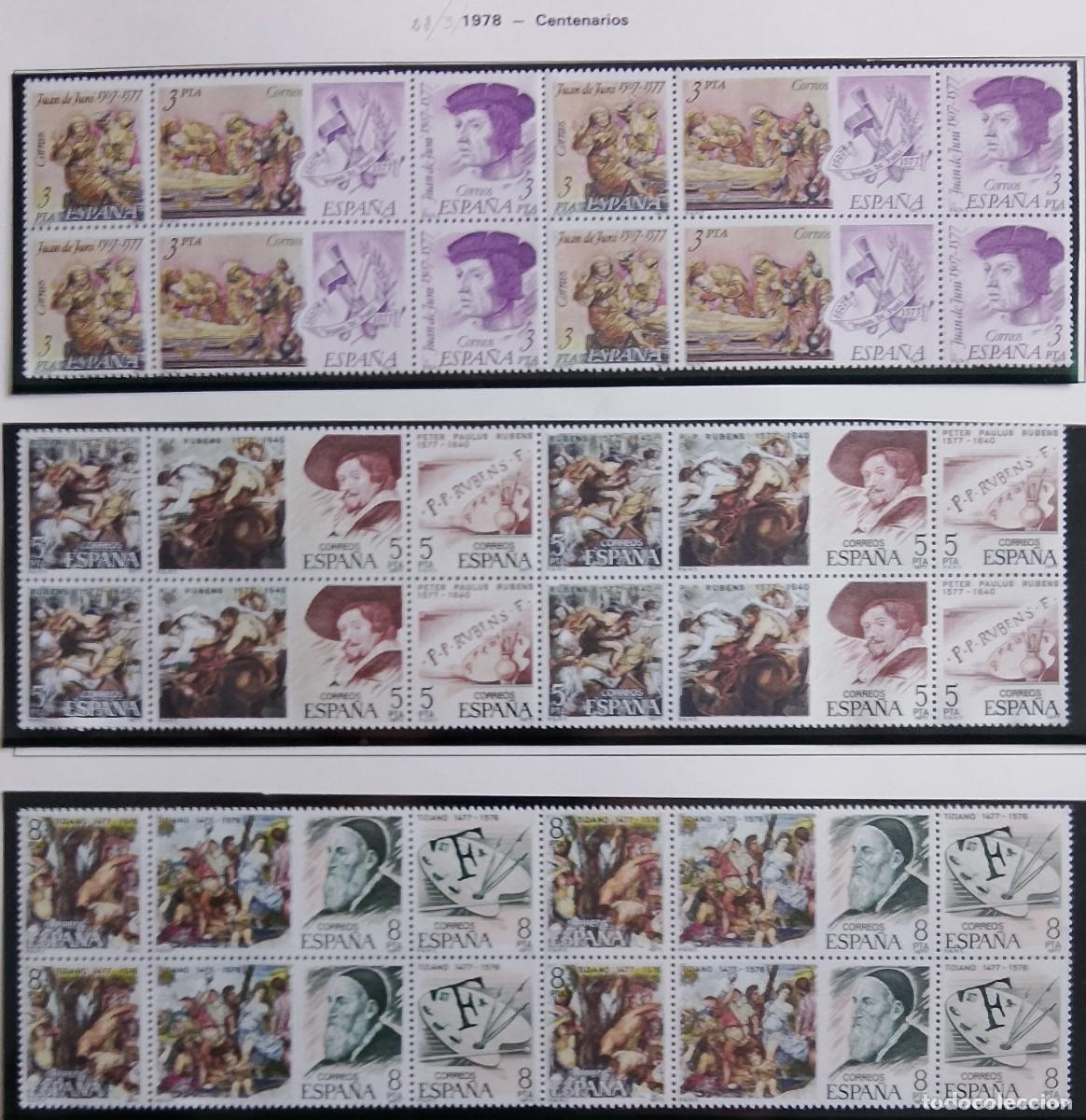 Francobolli: Sellos Bloques de 4. Edifil 2460/68. Centenarios. Tr&iacute;pticos. A&ntilde;o 1978.