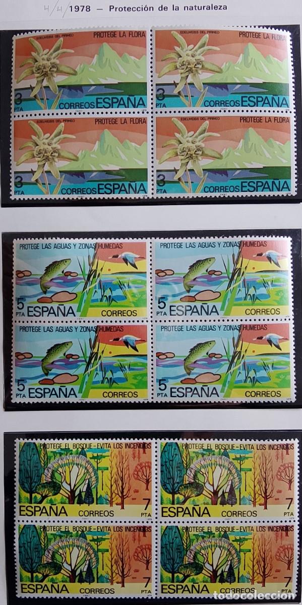 Briefmarken: Sellos Bloques de 4. Edifil 2469/73. Protecci&oacute;n de la Naturaleza. A&ntilde;o 1978.