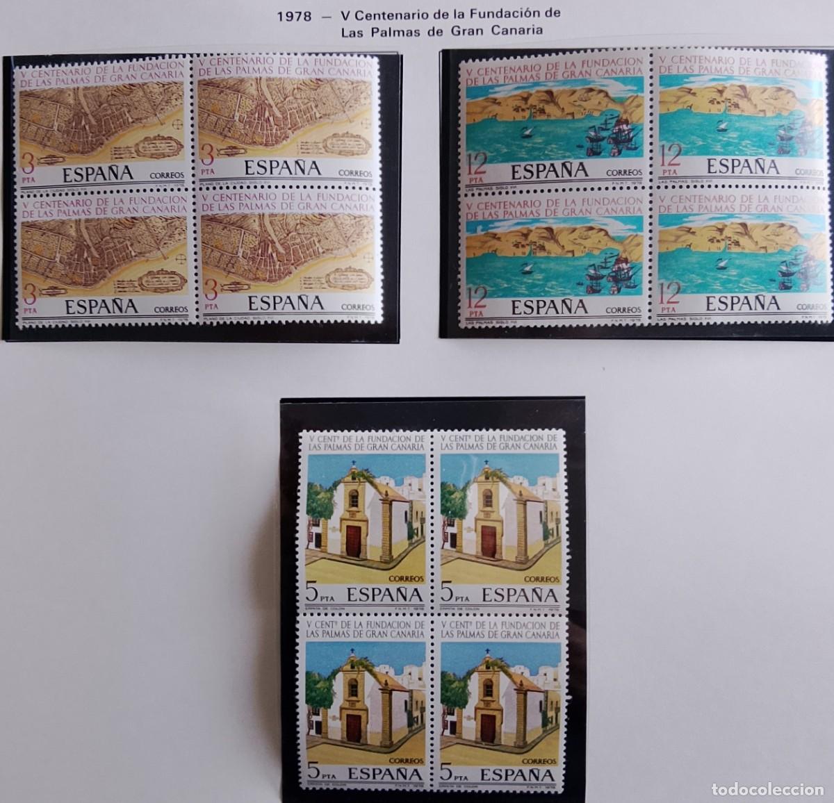Briefmarken: Sellos Bloques de 4. Edifil 2477/79. V Centenario de la Fundaci&oacute;n de Las Palmas de Gran Canaria.