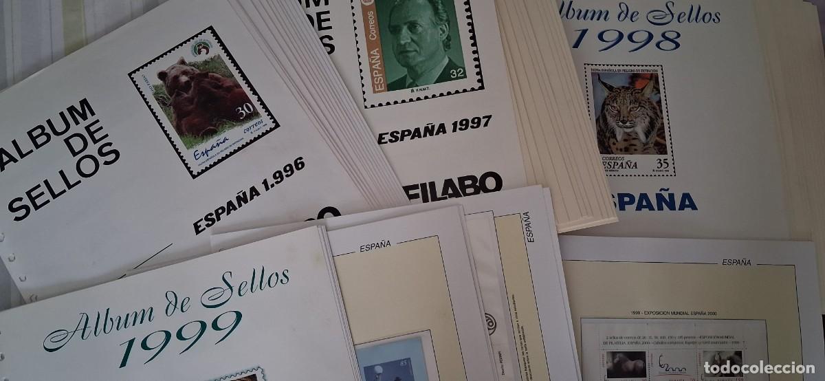 Timbres: SELLOS DE ESPA&Ntilde;A NUEVOS - (A&Ntilde;OS 1996-1997-1998-1999) MONTADOS EN HOJAS Y CON ALBUM -.