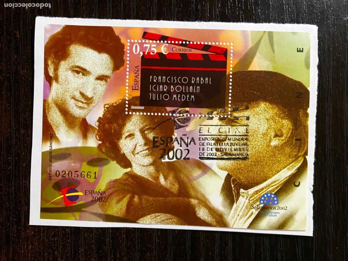 Sellos: Espa&ntilde;a 2002 Cine - HB Hojita bloque 2002 - Usada matasellos primer d&iacute;a - Edifil 3944