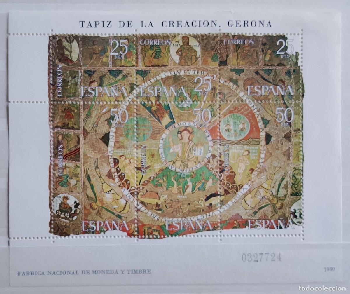 Briefmarken: Sellos Hoja bloque. Edifil 2585. Tapiz de la Creaci&oacute;n de Gerona. A&ntilde;o 1980