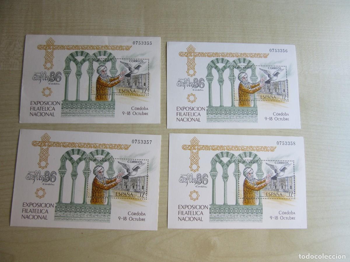 Timbres: 4 Hojitas de la Exposici&oacute;n Filat&eacute;lica Nacional en C&oacute;rdoba 1986 Nuevas