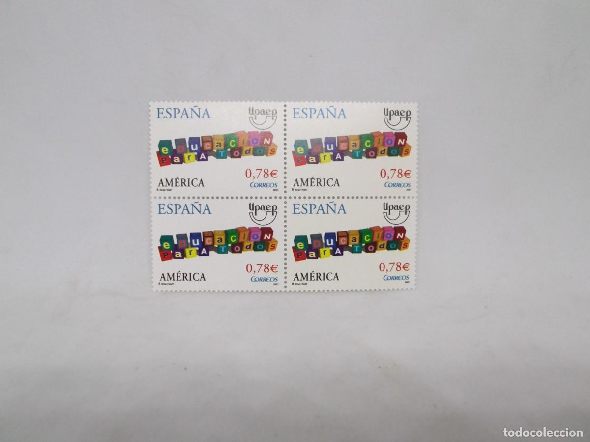 Sellos: Espa&ntilde;a Am&eacute;rica 2007 Educaci&oacute;n para todos.Bloque de cuatro nuevos