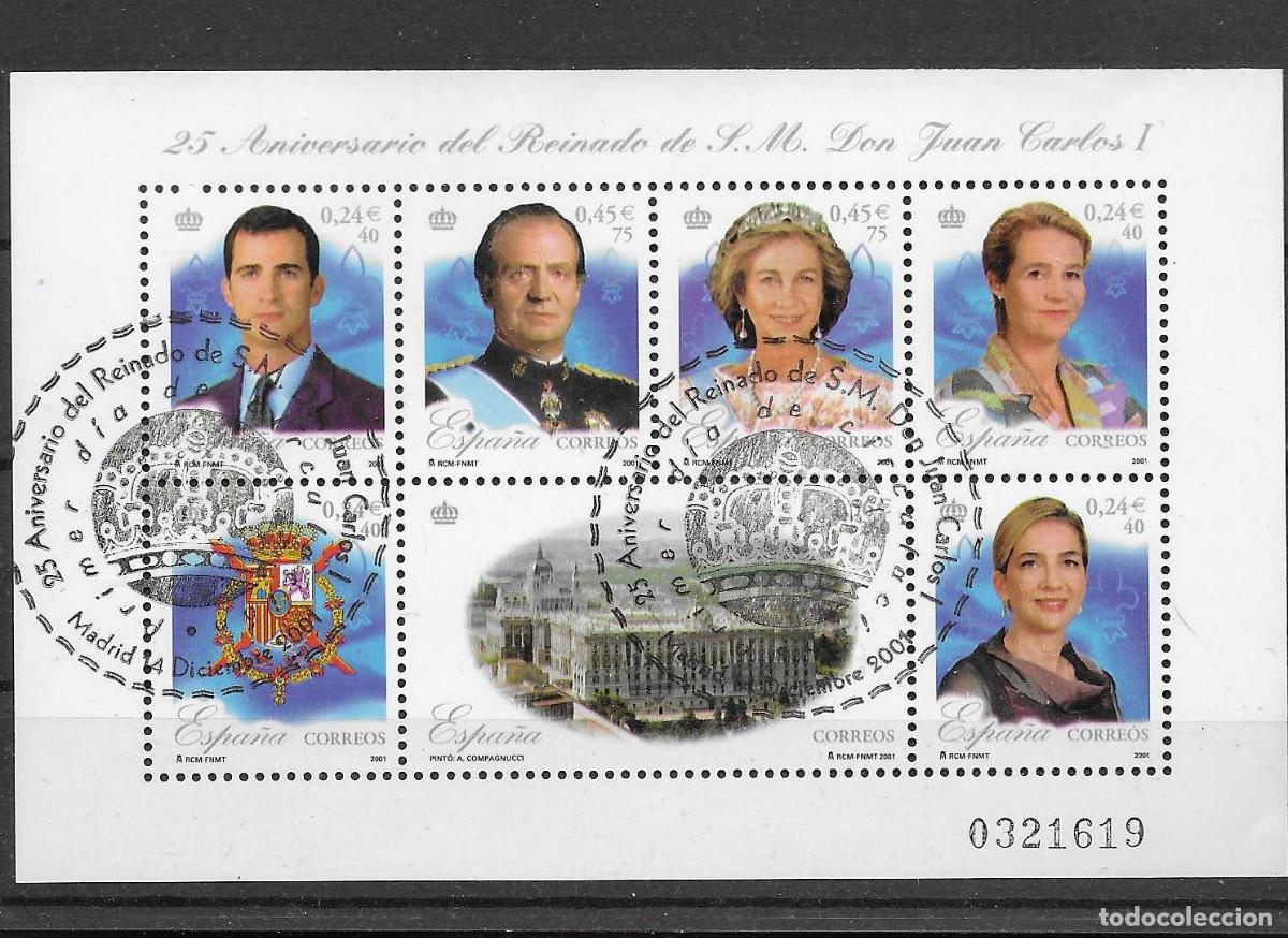 Sellos: Hoja bloque usada de Espa&ntilde;a de 2001