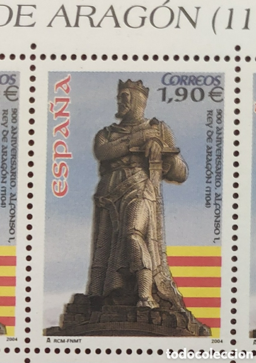 Sellos: Sello 900 ANIV&ordm; PROCLAMACION ALFONSO I COMO REY ARAGON. A&Ntilde;O 2004 (4127)