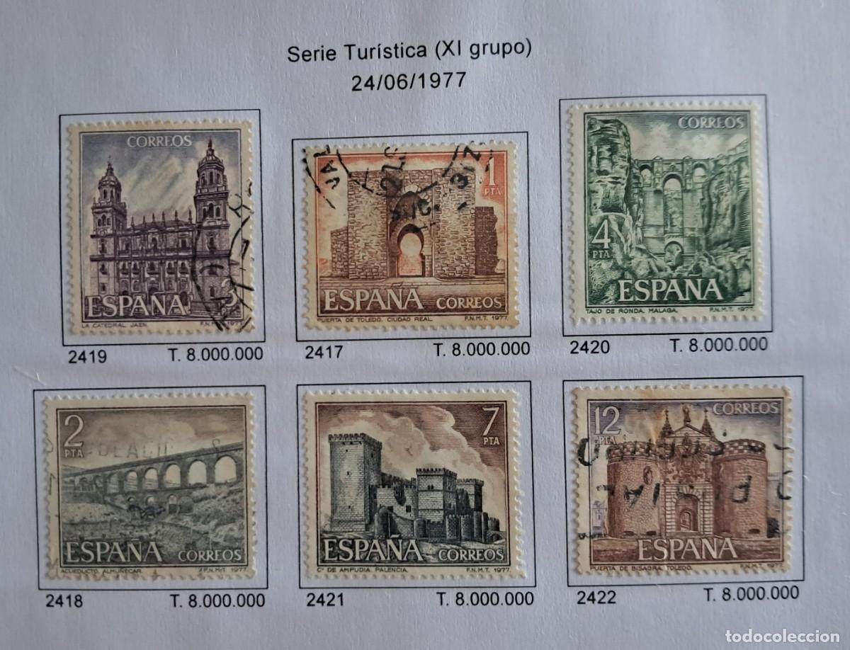 Sellos: serie completa de sellos de Espa&ntilde;a usados, serie tur&iacute;stica, grupo XI, edifil 2417-2422, a&ntilde;o 1977.