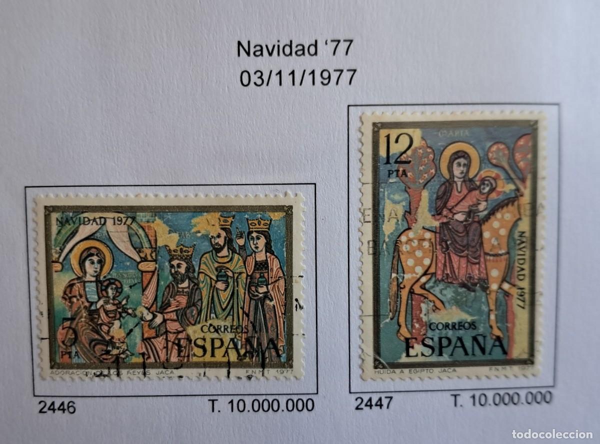 Sellos: serie completa de sellos de Espa&ntilde;a usados, navidad, edifil 2446-2447, a&ntilde;o 1977.