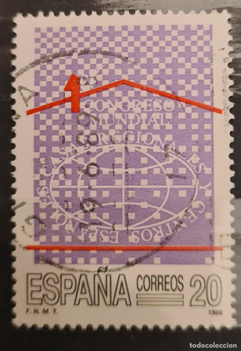 Stamps: Sello usado de Espa&ntilde;a 1988: I Congreso Mundial de los Institutos Espa&ntilde;oles y Centros de Cultura reg