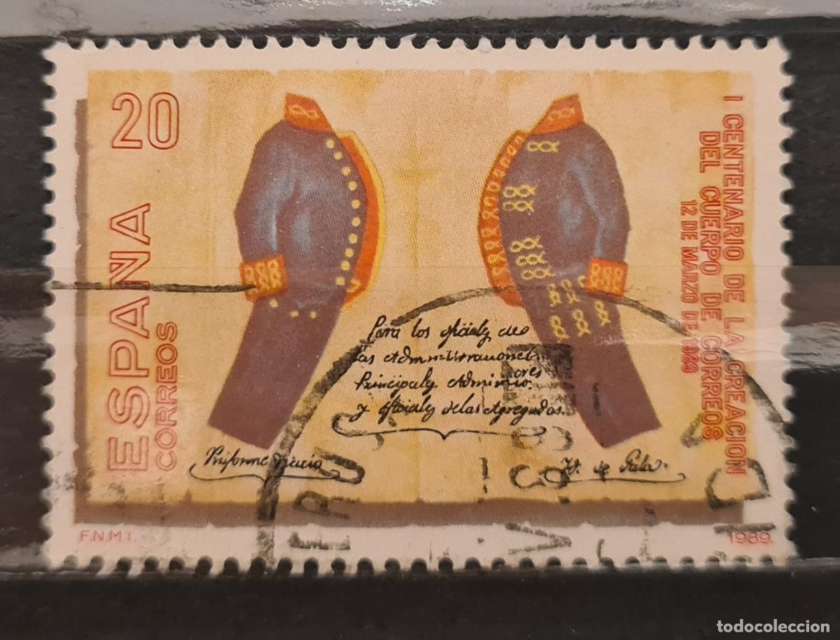 Francobolli: Sello usado de Espa&ntilde;a 1989: Centenario de la creaci&oacute;n del Cuerpo de Personal de Correos