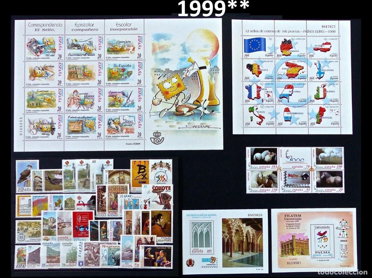 Sellos: A&Ntilde;O COMPLETO 1999 SELLOS ESPA&Ntilde;A NUEVOS SIN FIJASELLOS★★MNH