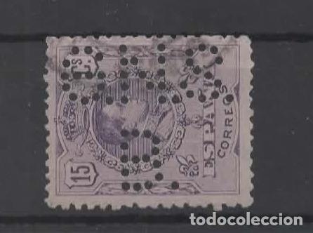 Sellos: BASICA ALFONSO XIII PERFORADO PERFIN GARRIGA NOGUES BARCELONA BANK