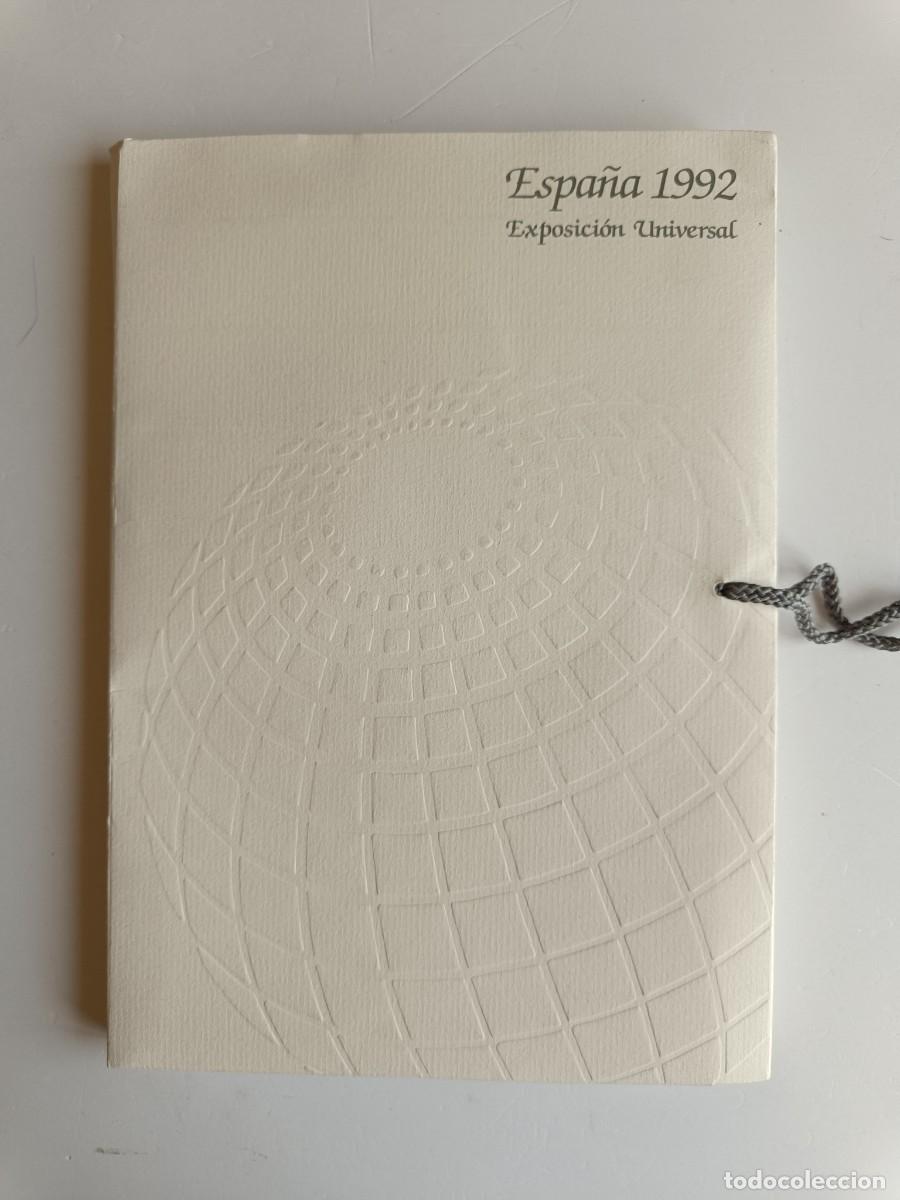 Sellos: SELLOS ESPA&Ntilde;A 1992 - CARPETA CON FICHAS - EMISIONES DE LUJO EXPOSICI&Oacute;N UNIVERSAL