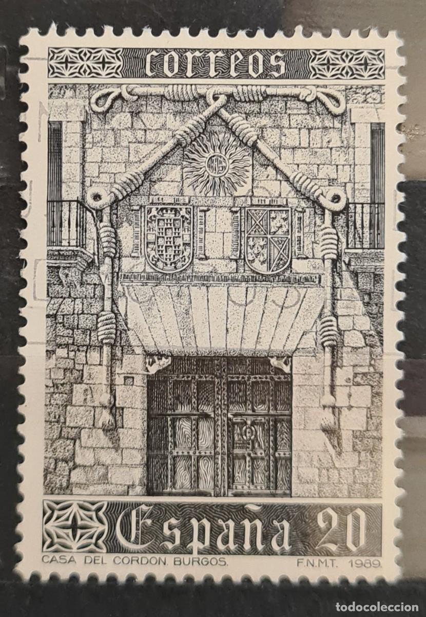 Francobolli: Sello usado de Espa&ntilde;a 1989. Curiosidades arquitect&oacute;nicas: la Casa de la Cuerda, en Burgos