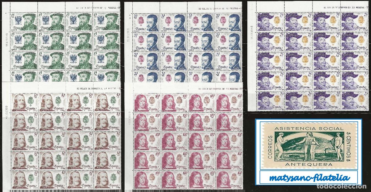 Sellos: ESPA&Ntilde;A 1979. EDIFIL 2552/2556. SERIE COMPLETA EN BLOQUE DE 20 &rdquo;CASA DE LOS AUSTRIAS&rdquo; MNH***