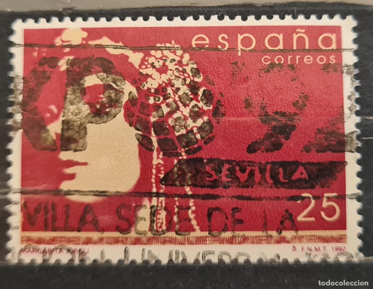 Stamps: Sello usado de Espa&ntilde;a 1992. Mujeres espa&ntilde;olas c&eacute;lebres: Margarita Xirgu