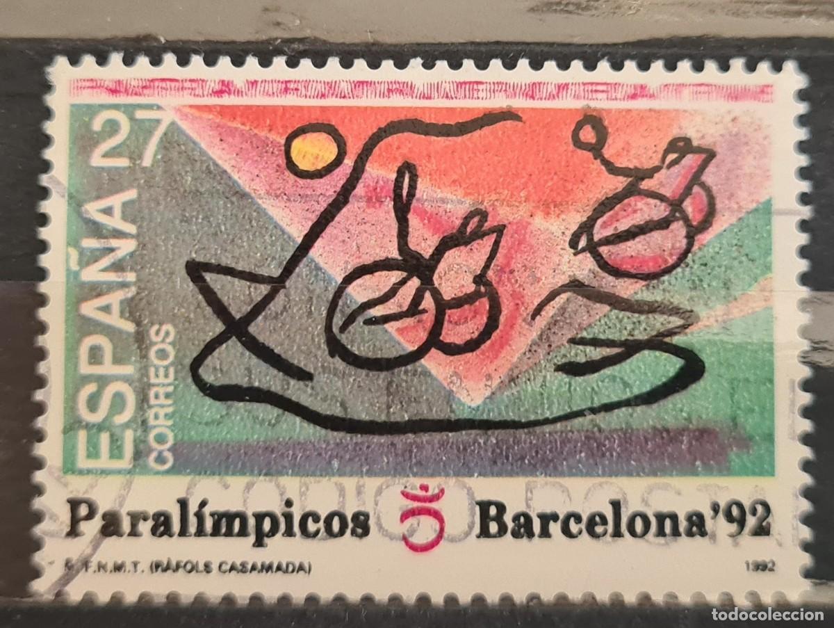 Stamps: Sello usado de Espa&ntilde;a 1992: Juegos Paral&iacute;mpicos de Barcelona