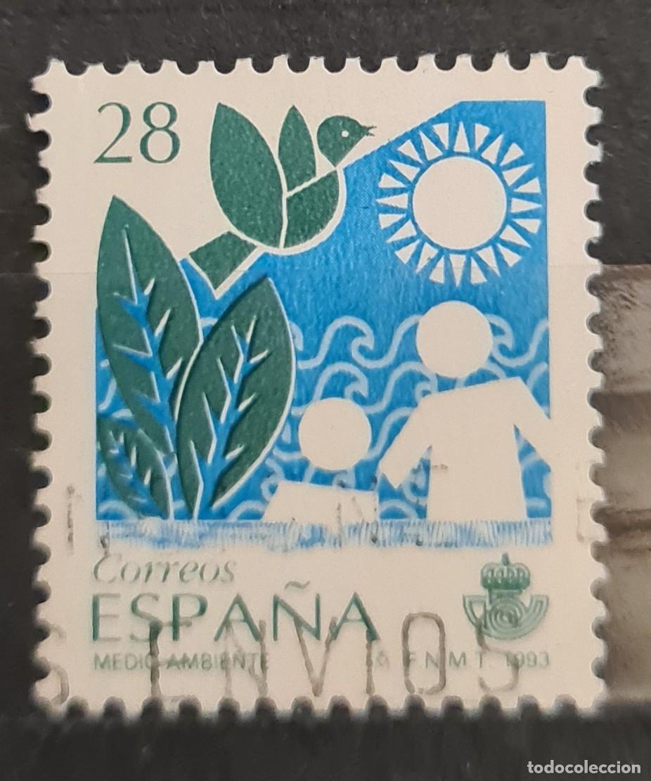 Francobolli: Sello usado de Espa&ntilde;a 1993. Servicios p&uacute;blicos (I): medio ambiente