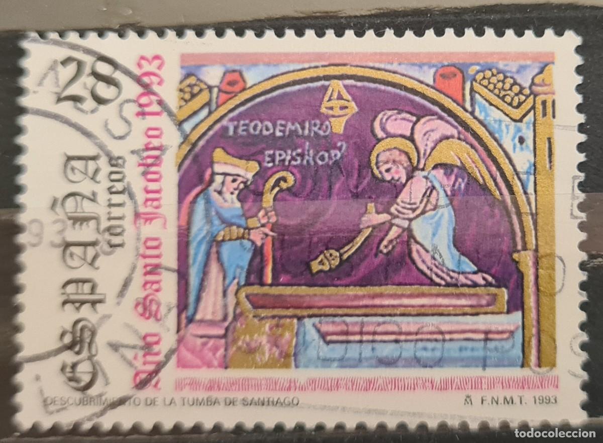 Stamps: Sello usado de Espa&ntilde;a 1993: A&ntilde;o Santo Compostelano