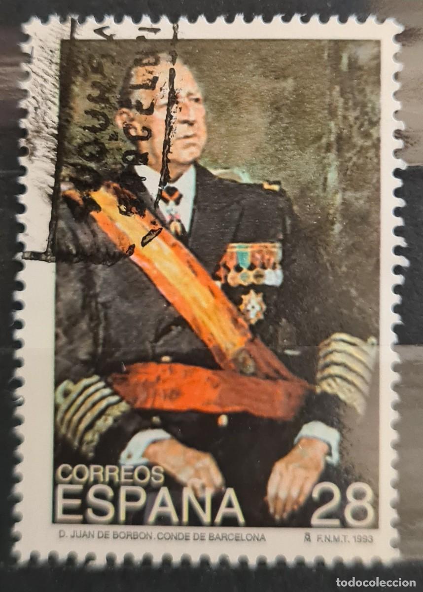 Francobolli: Sello usado de Espa&ntilde;a 1993: Homenaje a Juan de Borb&oacute;n, conde de Barcelona