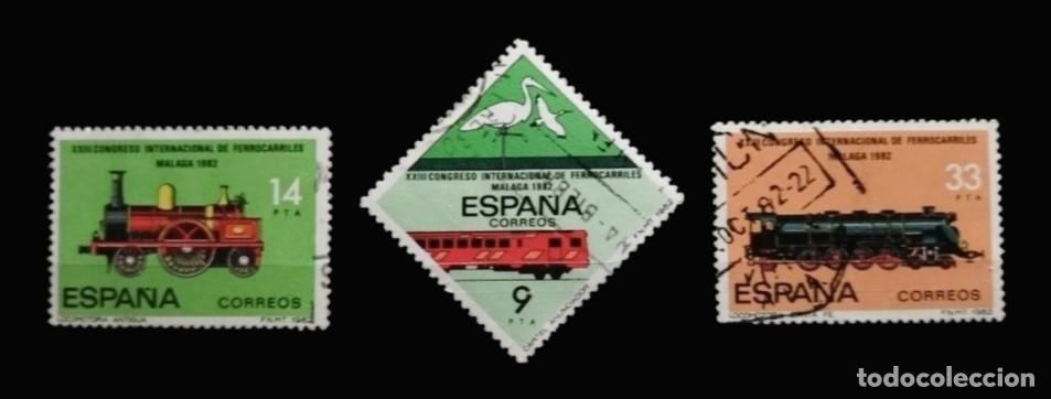 Sellos: ESPA&Ntilde;A Congreso Internacional del Ferrocarril de 1982. SERIE COMPLETA. USADO.